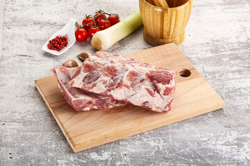 Raw pork ribs for barbecue