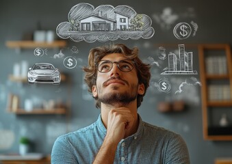 Man Dreaming of Financial Success