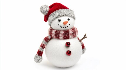 Christmas Snowman isolated on clean white background
