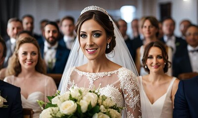 Bride Giving a speech at a wedding. - Powered by Adobe