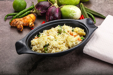 Indian vegetarian pilao basmati rice
