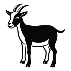 Minimalist Goat Line Art Drawing.