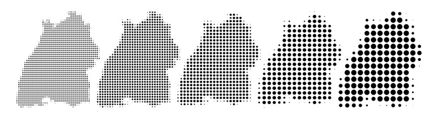 Baden-Württemberg Map halftone in different sizes