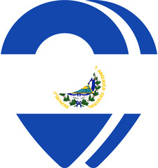 El Salvador flag on Map Icon