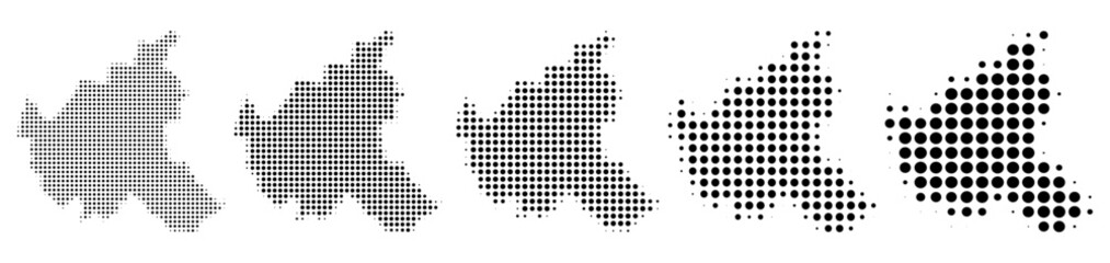 Hamburg Map halftone in different sizes