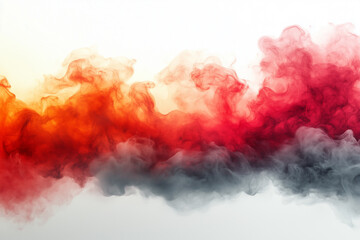 Fototapeta premium Abstract banner template with smog effect background. Smoke, fog or dust with color gradient red to grey.