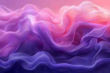 Abstract banner template with silky effect background. Smoke, smog, fog or dust with color gradient purple to pink.