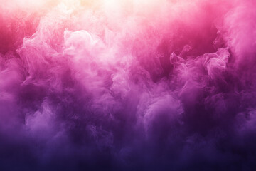 Abstract banner template with smog effect background. Smoke, fog or dust with color gradient purple to pink.