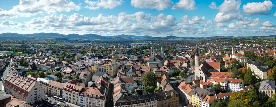 Panorama of the city of Zittau in eastern Germany