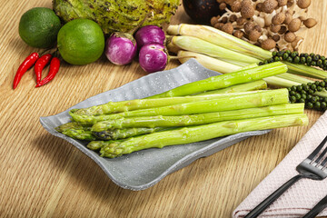 Dietary cuisine - boiled aspargus stem