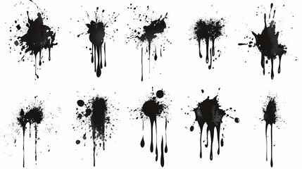 Dynamic Ink Splashes and Drips in Vector Format