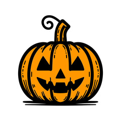 Jack O Lantern. Orange halloween pumpkin design