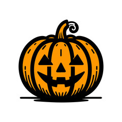 Jack O Lantern. Orange halloween pumpkin design