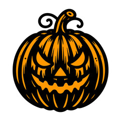 Jack O Lantern. Orange halloween pumpkin design