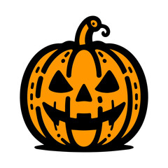 Jack O Lantern. Orange halloween pumpkin design