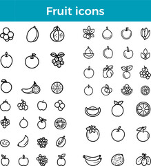 Fruit icon fresh produce vector healthy food organic farm nutrition garden harvest tropical symbol