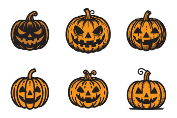 Jack O Lantern. Orange halloween pumpkin design