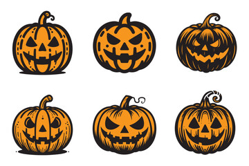 Jack O Lantern. Orange halloween pumpkin design