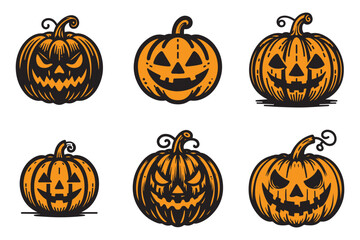 Jack O Lantern. Orange halloween pumpkin design