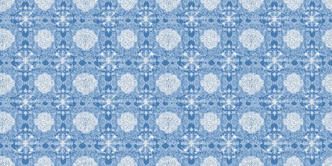 Snowflake lace pattern with a delicate, winter-themed design. seamless background pattern