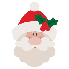 Christmas Santa Claus  face vector cartoon illustration