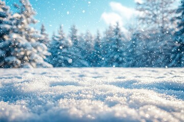 Winter season background with white snow