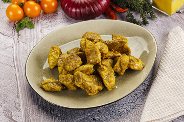 Indian cuisine curry chicken fillet