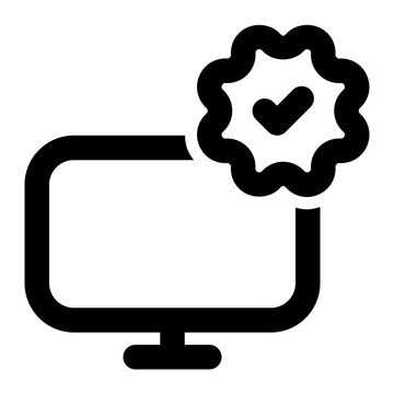 black computer screen with checkmark clip art preview