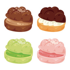 スライスされたシュークリームセット2