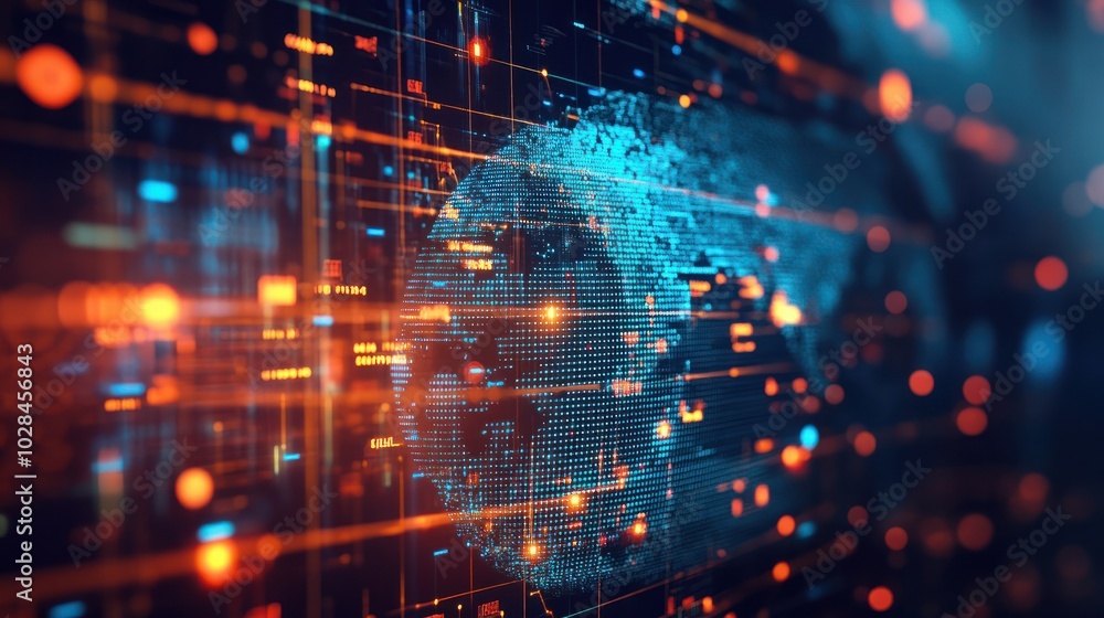 Aufkleber global data analytics and financial visualization