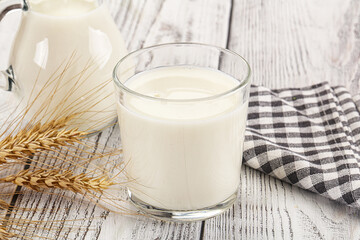 Organic milk in the glass