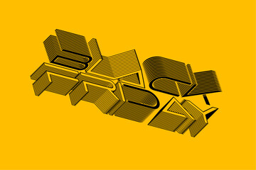 Black Friday prominently displayed on a vibrant yellow background, emphasizing the shopping event's excitement