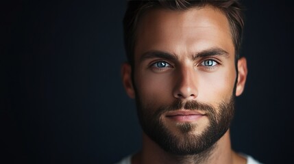 Obraz premium Portrait with obscured face on dark background.