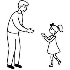 dad shows tricks to his daughter