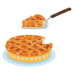 切り分けられたアップルパイ