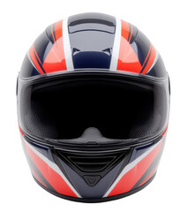 Helmet with a red and white design isolated on transparent background.