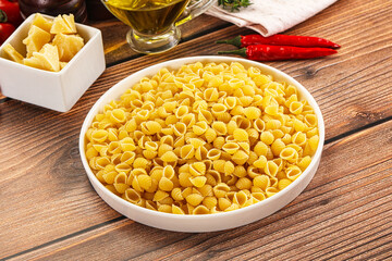 Italian cuisine - dry conchiglie pasta