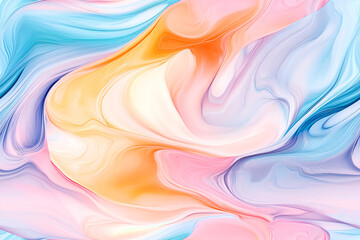 swirling liquid colors on white paper, creating an abstract pattern reminiscent of marble and fluid forms. 