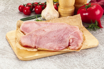 Raw uncooked turkey fillet steak