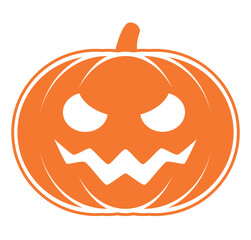 Halloween pumpkin, color vector cartoon illustration of Jack lantern, isolated on white