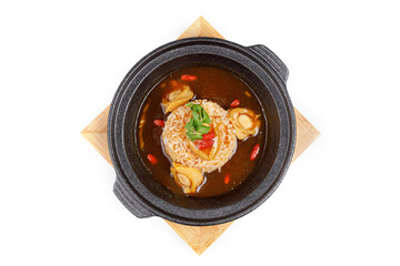 Stream Rice with Wok Fried Abalone