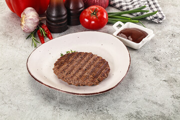 Grilled minced beef burger cutlet