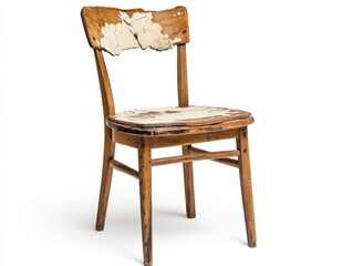 Broken Chair. Isolated Furniture Concept with Wooden Chair Leg