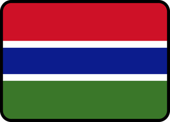 The Gambia Flag Rounded Rectangle Icon