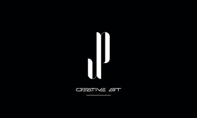 JP, PJ, J, P abstract letters logo monogram