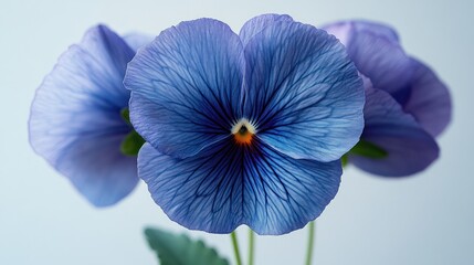 Close-up of a Beautiful Blue Pansy