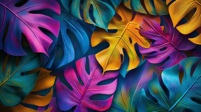 captivating background with vibrant colors and fluid shapes, tropical island paradise