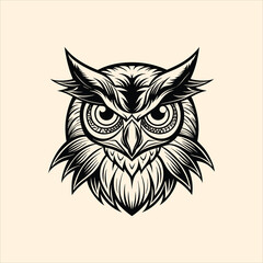 Irritable owl vector file illustration