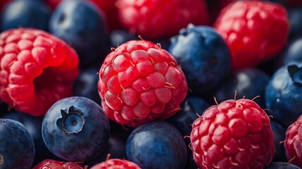 Fresh berries, such as blueberries and raspberries