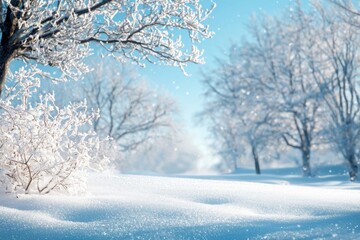 Winter season background with white snow